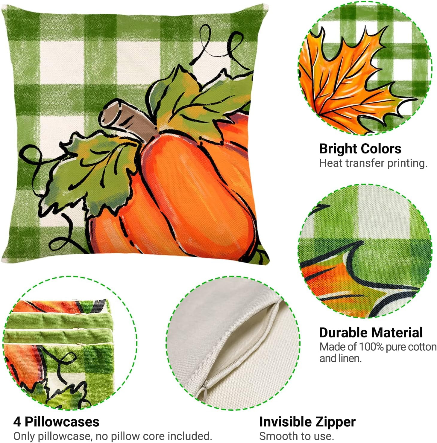  CRAFTHROU Striped Pillowcase Linen Throw Pillows Green Outdoor  Pillows Orange Home Decor Decorative Pillow Covers Pillow Case Pillowcase  Decor Pillow Protector Sofa Pillowcase Pu : Patio, Lawn & Garden