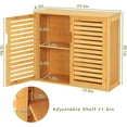 thumbnail image 2 of Wall Cabinet Bathroom Storage Cabinet Wall Mounted with Adjustable Shelves Inside, Double Door Medicine Cabinet, Utility Cabinet Organizer Over Toilet, Bamboo, 23.2''Lx8.1''Wx20.4''H, 2 of 19