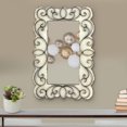 thumbnail image 6 of Rectangular Wall Mirror with Wooden Frame and Metal Scrolled edges, White- Saltoro Sherpi, 6 of 6