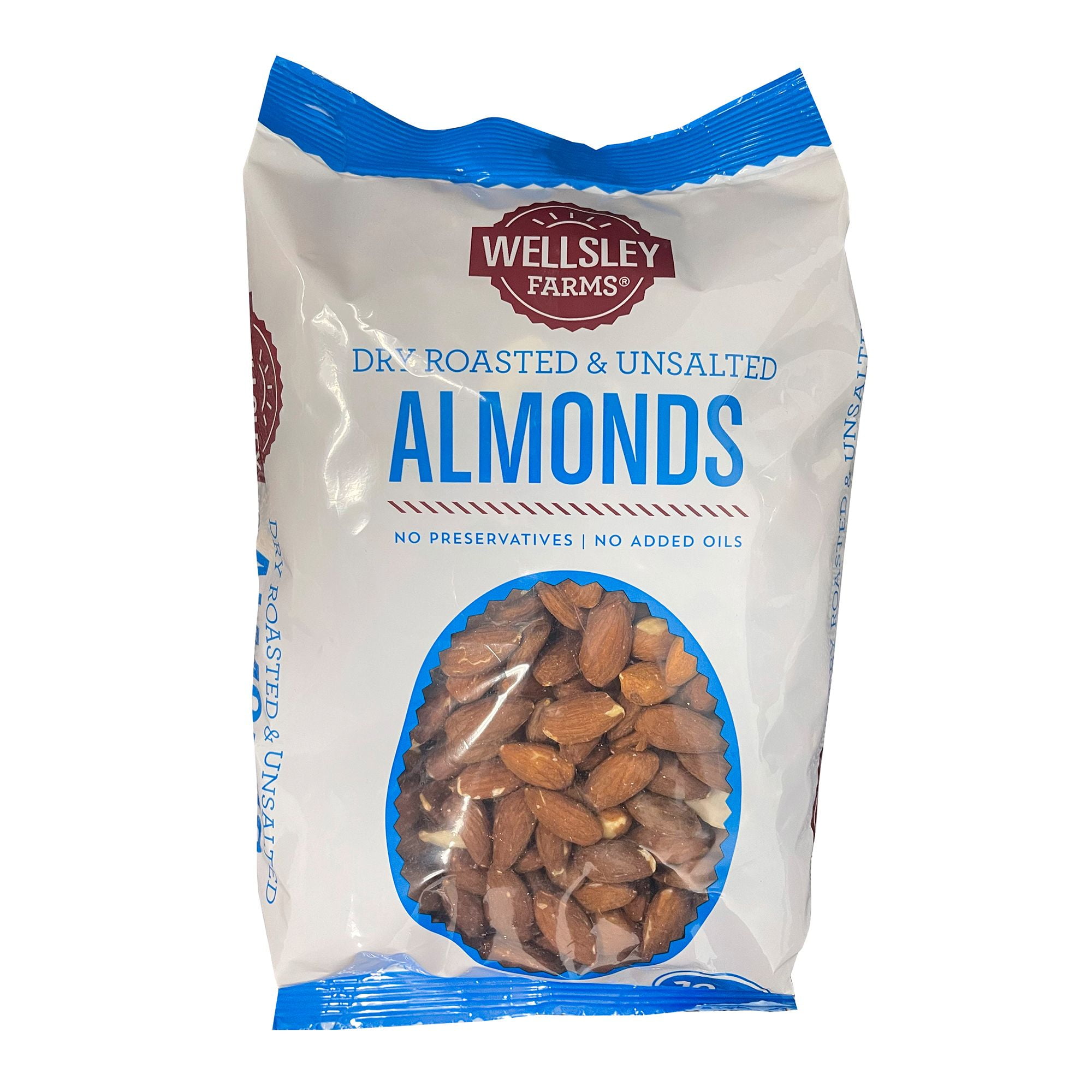 Wellsley Farms Dry Roasted & Unsalted Almonds, 2.5 lbs. Net Quantity