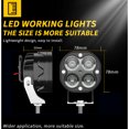 thumbnail image 3 of 1pc 40W 3 Channel LED Work Light, Square Spotlight, 6500K LED Driving Light for 9-80V Car Truck Off Road ATV SUV, 3 of 5