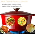 thumbnail image 6 of 3 QT Enameled Cast Iron Dutch Oven with Lid, Dual Handles, Red for Baking, Cooking, Home Use, 6 of 7