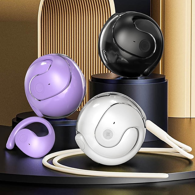 Ganfancp Cocos Pequeños Auriculares Bluetooth Auriculares Deportivos de Oído Abierto Reducción de Ruido y Larga Duración Ofertas Del Día 1 Compartimento de Carga + 2 Auriculares + 1 Manual + 1 Cable