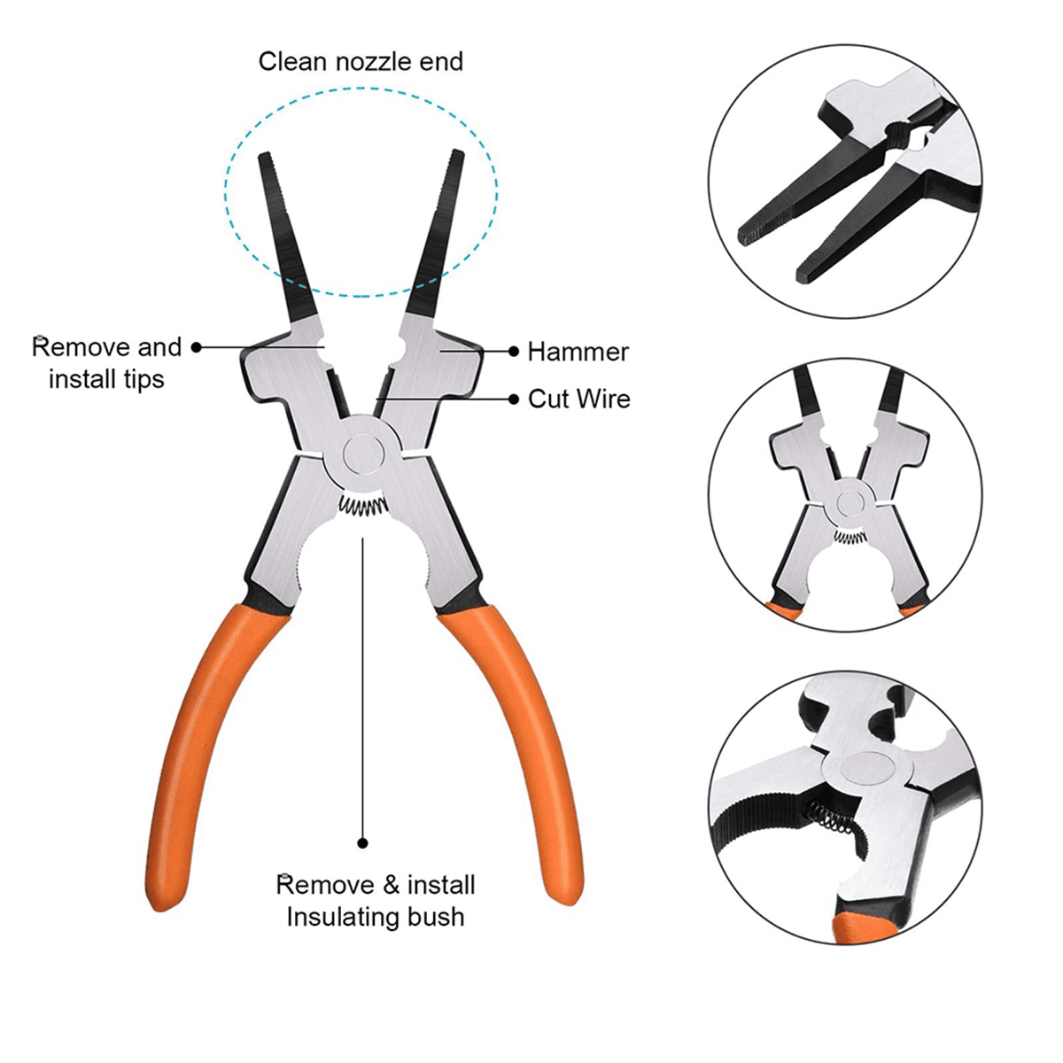 10 Inch Scratch Wire Brush Slag Removal Tool,8 Inch Welding Plier Plier and 10 Inch Welding Chipping Hammer for Cleaning