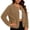 Khaki, variant on Sheghy Womens Denim Jacket Inspired Crew Neck Single Button Jacket - Solid Long Sleeve Winter Black S
