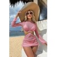 thumbnail image 6 of Backless Fishnet Cover-Up Dress Three Piece Bikini Set (S, DarkGrey), 6 of 12