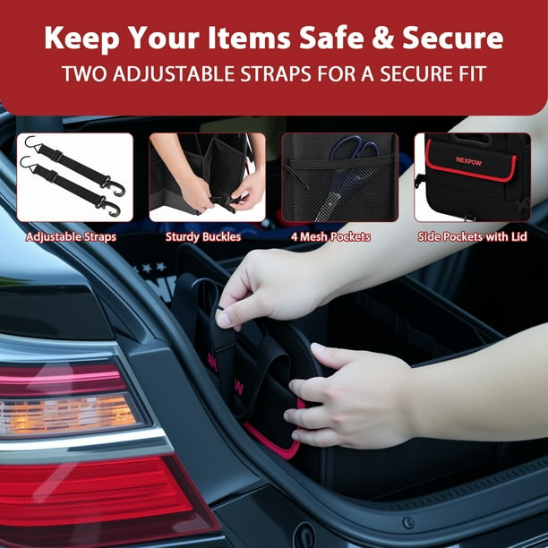 NEXPOW Car Trunk Organizer, 95L Collapsible SUV Organizer, Multi