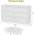 thumbnail image 2 of YUSAZENS 6 Drawer Dresser for Bedroom, Wooden Double Dresser Organizer with Storage Freestanding, Modern Chest of Drawers for Bedroom, Living Room, Nursery, 2 of 7