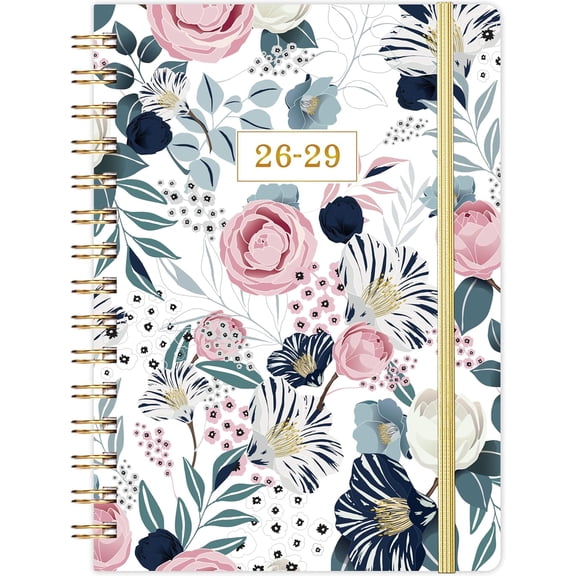 Monthly Planner 2026-2029 - 3 Year Monthly Planner 2026-2029, 8.4" x 6.3" | Jul 2026 - Jun 2029, Calendar Planner With Hardcover, 36-Month Tabs, Notes Pages, Inner Pocket, 36-Month Calendar - Flowers