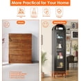 thumbnail image 4 of Aobabo Metal Arched Display Cabinet with Glass Doors, Narrow Arched Bookcase with 3 Adjustable Shelves for Home Office, Assembly Required, Black, 4 of 14