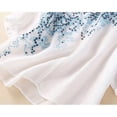 thumbnail image 4 of Summer Tops for Women Embroidered 3/4 Sleeve Boho Linen Shirts V Neck Tunic Peasant Clothes, 4 of 7