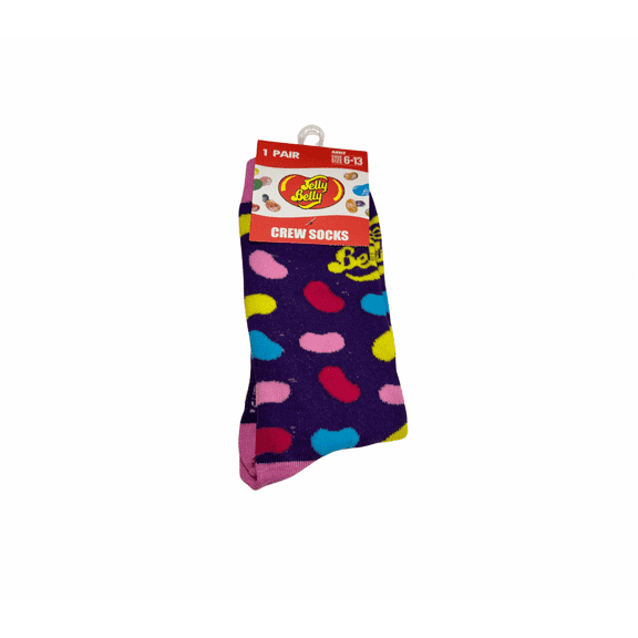 Jelly Belly Crew Socks, Purple Jelly Bean 1 Pair