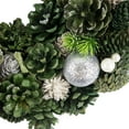 thumbnail image 4 of Northlight Pinecone, Thistle and Ornaments Small Artificial Christmas Wreath - 14" - Unlit, 4 of 6