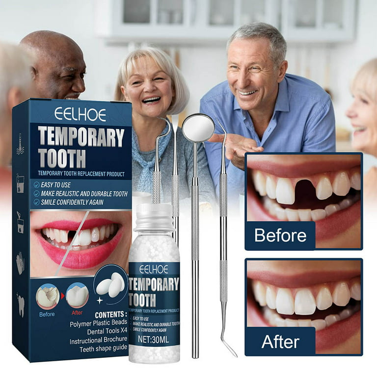 2PCS Temporary Tooth Repair Kit Dental Repair Replace Missing Teeth DIY  Moldable