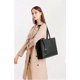 thumbnail image 3 of Women's Tote Bag Large Handbag Soft Leather Simple Shoulder Bag with Zipper for School Work Leisure -Qin, 3 of 5