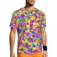 thumbnail image 3 of Running T Shirt For Men Neon Paint T-Shirts Hippie Abstract Splash Summer Tee Shirt O Nec, 3 of 5