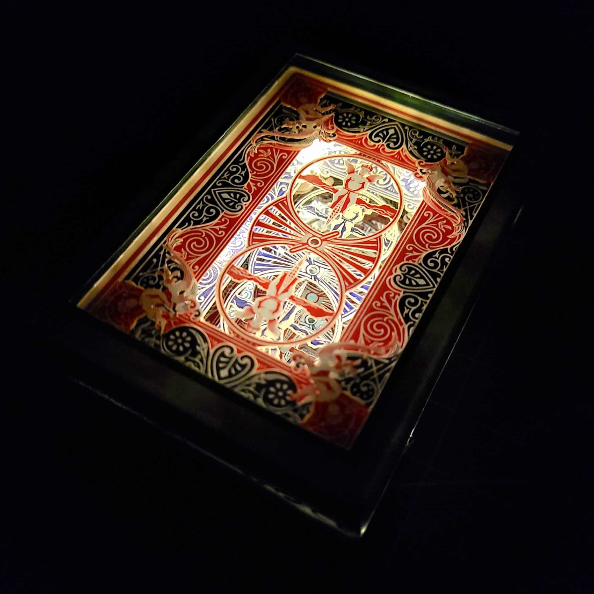 "04/19/43" Rider Back Infinity Cut Playing Cards with LEDs by 3Decks Designs