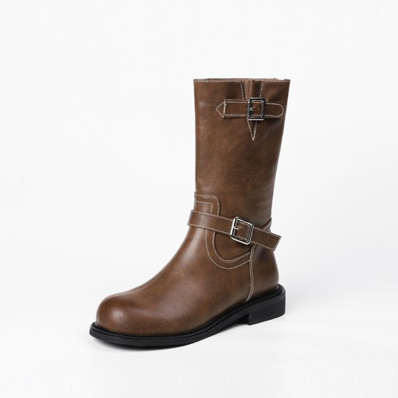 Trendy Retro Chunky Heeled Ankle Boots with Fringe Detail