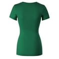 thumbnail image 4 of MixMatchy Women's Basic Solid Multi Colors Fitted Short Sleeve T-Shirt [S-3XL], 4 of 5