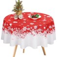 thumbnail image 1 of Nappe de Noël, Nappe de Noël Flocon de Neige pour l'Hiver, Nappes de Noël Rouges, Nappe de Noël Imperméable pour Table, Cuisine, Salle à Manger, Fête, 60 Pouces Ronde, 1 of 5