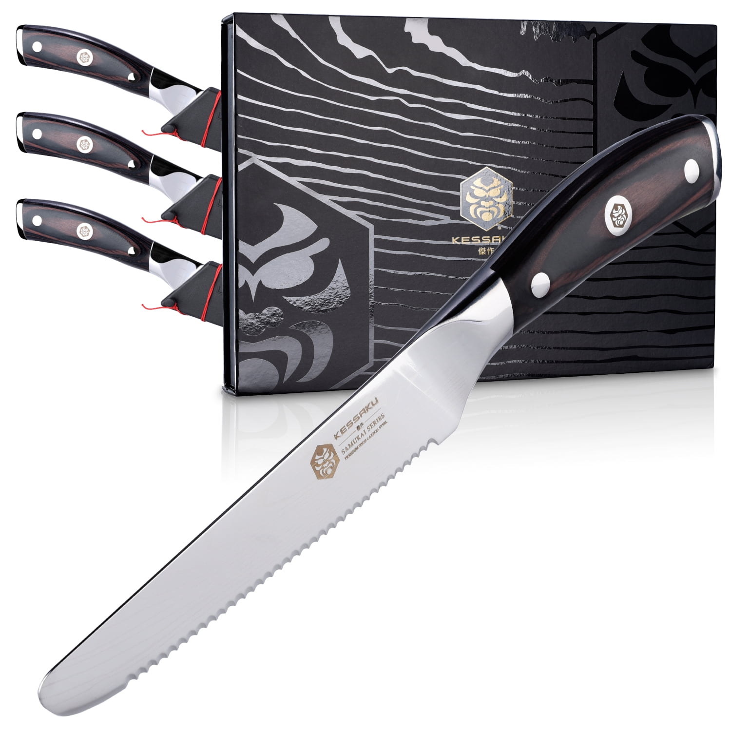 Kessaku 5Inch Steak Knife Set Samurai Series High Carbon
