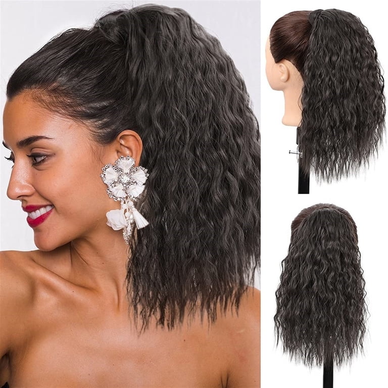 Water Wave Drawstring Ponytail Human Hair Extension 10  display picture 3