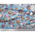 thumbnail image 3 of Soimoi Crepe Silk Fabric Cupcake,Donut & Cookies Food Printed Craft Fabric by The Yard 42 Inch Wide, 3 of 3