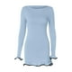 thumbnail image 1 of WILLBEST Vestidos Cortos Para Mujer Vestido De Otoño De Manga Larga Para Mujer, Minifalda De Punto Con Cuello Redondo, Suéter De Invierno, Vestido Informal Ajustado, 1 of 3