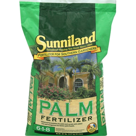Sunniland Palm Fertilizer, 6-1-8, 20 lb. Bag