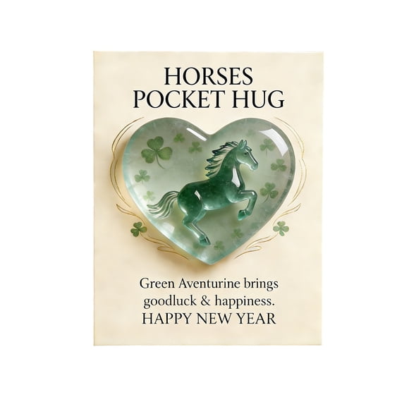 SIYTUAU Pocket Year Of Horse Prayer Card Healing Pocket Card Lucky Charm Decorative Item Plastic Material