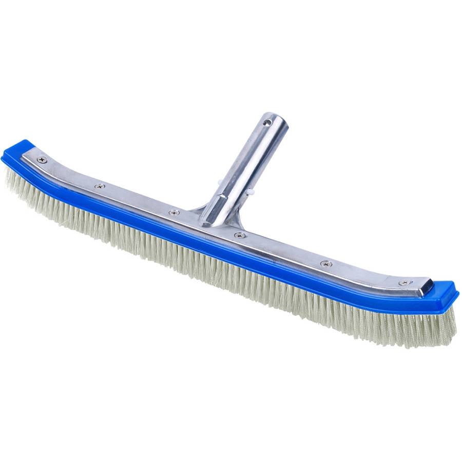 Pooline Products 18" Curved Pool Brush with Aluminum Back and Handle