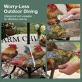 thumbnail image 5 of Round Outdoor Tablecloth with Umbrella Hole and Zipper, Farm Rooster Tablecloth with Elastic Waterproof, Country Vintage Barn Chicken Flowers Wooden Patio Table Covers for 55" - 60" Pool Tables, 5 of 9