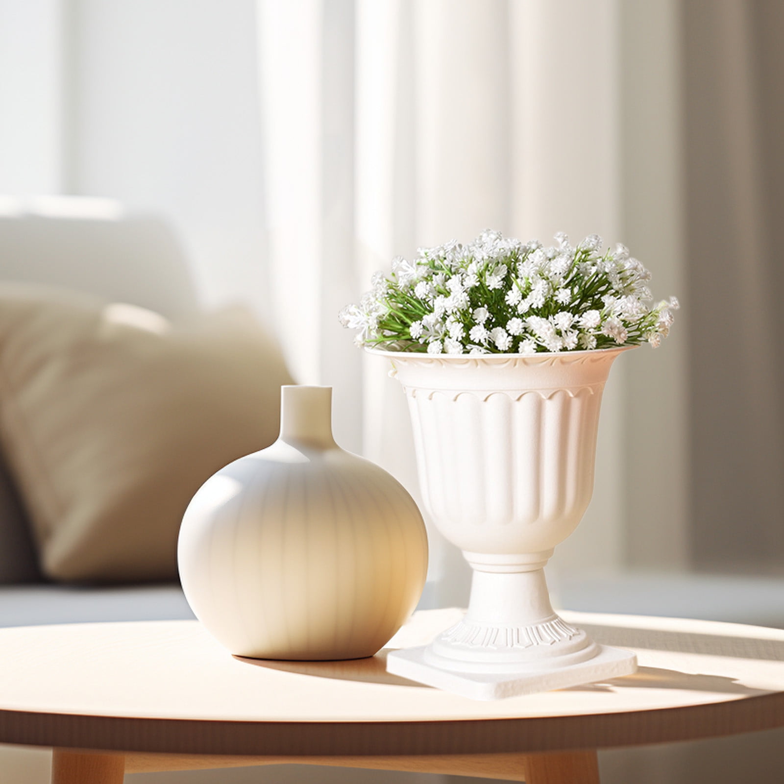 Plastic High-Leg Roman Column Split Outward Expanding Flower Pot with Square Bottom for Home Fake Flower Decoration Gardening Planter Indoor Outdoor Beautification Ornament