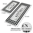 thumbnail image 2 of Buffalo Plaid Kitchen Rugs and Mats Non Skid Washable, Black and White Check Kitchen Sink Mat Rug Floor Mat, Plaid Kitchen Decor and Accessories Home Decor, Kitchen Mat Set of 2 ( Sunflower, Plaid）, 2 of 6