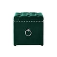 thumbnail image 4 of Jurgen Hunter Green/Chrome Velvet Storage Ottoman - Silver Nailhead Trim, Silver Ring, Plastic Black Legs, 4 of 8