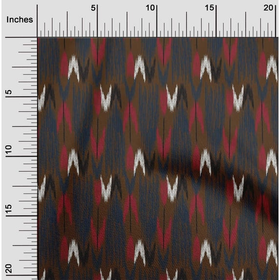 oneOone Silk Tabby Fabric Arrow Ikat Printed Craft Fabric BTY 42 Inch Wide