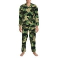 thumbnail image 4 of Bingfone Men'S Pajama Set 2 Piece Loungewear Pjs, Long Sleeve With Pajama Pants-Camouflage Dinosaur, 4 of 9