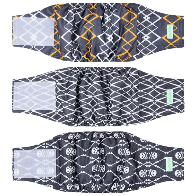 Banda para ombligo Wegreeco, lavable, para hombre, negra, geométrica, talla M