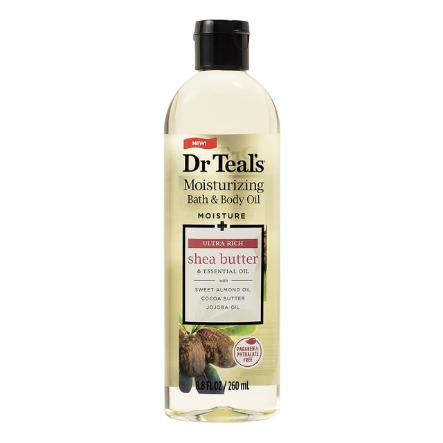 Aceite hidratante para baño y cuerpo Dr. Teal's con manteca de karité 260 ml