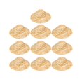 thumbnail image 1 of OUSITAID 10pcs 18cm Handmade Mini Straw Hat Creative Hand-woven Doll Delicate Decorative Small Straw Hats for DIY Craft Jewelry Garment Material, 1 of 6