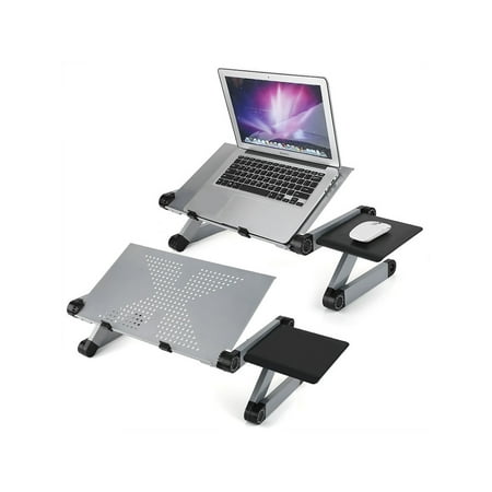 EECOO Laptop Table Stand Adjustable Riser Folding Laptop Stand Desk Vented Notebook-Macbook Ultra Light Weight Ergonomic TV Bed Lap Tray Stand Up