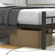 Twin Size Bed Frame, 11.2 Height Classic Metal Bed Frame with Under Bed Storage/No Box Spring Needed,Black