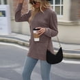 thumbnail image 6 of Annhoo Long Sleeve Sweaters for Women Fall Comfy Crewneck Knit Tops Ladies Casual Loose Tunics with Pockets, 6 of 7