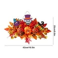 thumbnail image 3 of geerera Halloween Wreath with lights, Maple Leaf and Pumpkin Wall Hanging, for Front Door Decor, Harvest Festival Display, Seasonal Arrangement, 3 of 6