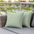 thumbnail image 5 of Pack of 2 Outdoor Pillow Covers 18x18 Inch Waterproof Sage Green Striped Throw Pillow Covers,Decorative Couch Pillow Shams Protectors Modern Simple Farmhouse Beige Patio Pillowcases Cushion Covers, 5 of 8
