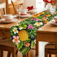 thumbnail image 2 of Tropical Botanical Table Runner Linen Burlap Table Runner 70 Inches Long Summer Monstera Leaf Pineapples Floral Boho Dresser Scarves for Kitchen Island Coffee Dining Room Party Holiday Decor 13"x70", 2 of 8