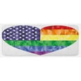 thumbnail image 1 of Pride Kitchen Mat, Big Heart Shape and American USA Flag Rainbow with Low Poly Art Effects Gay Rights, Plush Decorative Kitchen Mat with Non Slip Backing, 47" X 19", Multicolor, by Ambesonne, 1 of 1
