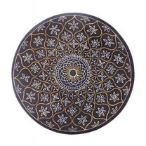 Black Decorative Plate - Bidri Art - Silver Inlay Work