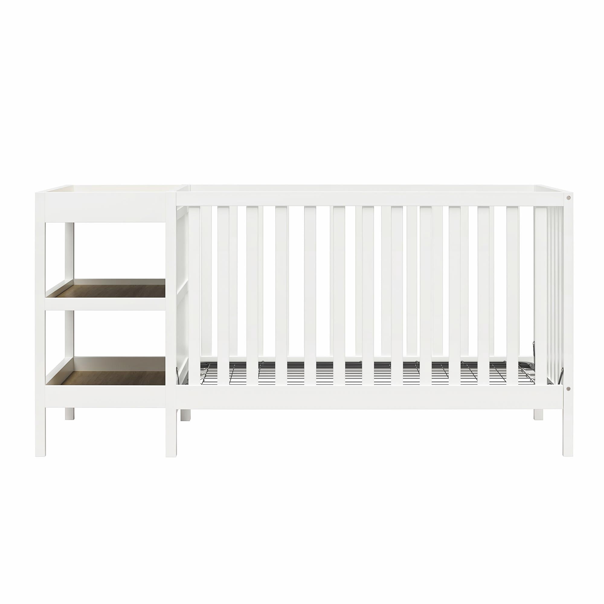Baby Relax Ema 3-in-1 Convertible Crib & Changer Combo, White