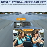 Abask J05 Dashcam Auto Dual 1080P Infrarot Nachtsicht Dash Cam Vorne Innen mit 32GB SD-Karte, 310° Weitwinkel, Autokamera mit Parküberwachung und Bewegungserkennung, G-Sensor, HDR, Loop-Aufnahm, Akku